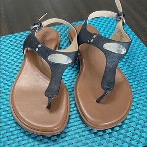 Michael Kors Black and Tan Women's Sandals